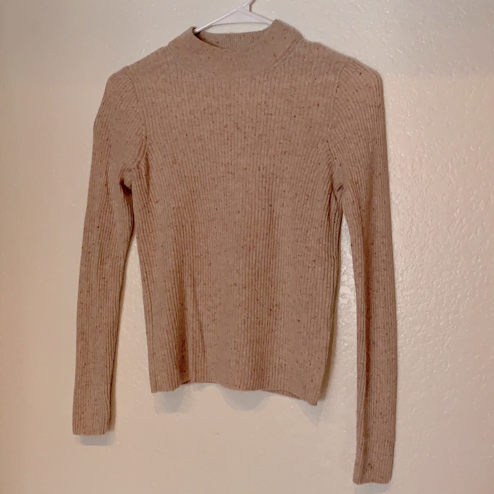 Madewell light pink crew neck fitted sweater